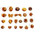 100pcs Vintage Acrylic Beads Amber Leaf Heart Color Plated Spacer Beads For DIY Jewelry Making
