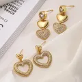 Leichte Luxus herzförmige Zirkonia Tropfen Ohrringe für Frauen Mädchen exquisite ol Ohrringe Party