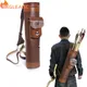 Traditional Shoulder Back Quiver Bow Leather Arrow Holder with Large Pouch Handmade Straps Belt Bag