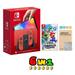 2023 New Nintendo Switch OLED Model Mario Red Edition Joy Con 64GB Console HD Screen & LAN-Port Dock with Super Mario Bros. Wonder Mytrix Joystick Caps & Screen Protector - JP Version Region Free