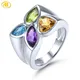 Natürliche Amethyst Citrin Topaz Sterling Silber Ringe 3 2 Karat Wasser Tropfen Designs S925