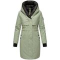 Kurzmantel NAVAHOO "Snowelf", Damen, Gr. XS (34), grün (rauchmint), Obermaterial: 45% Baumwolle, 55% Nylon, Futter: 100% Polyester, Wattierung: 100% Polyester, Ärmelfutter: 100% Polyester, casual, gerade knielang, Langarm Ärmel ohne Ärmelschlitz...