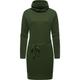 Sweatkleid RAGWEAR "Babett Dress Intl." Gr. L (40), Normalgrößen, grün (olivgrün) Damen Kleider Langarm warmes Winterkleid mit breitem Rollkragen