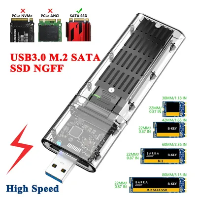 USB 3.0 M.2 SATA SSD NGFF CASE Chassis SSD Adapter For PCIE M/B Key SSD Disk Box HDD SSD Enclosure