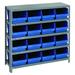 Quantum Storage Systems 1239-207 Steel Shelving with 16 6 in. Shelf Bins Blue - 36 x 12 x 39 in.