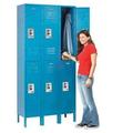 Global Industrial Double Tier Infinity Locker with 6 Door Ready to Assemble - Blue