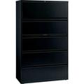 Hirsh Industries B691068 42 in. HL10000 Series Lateral File with 5-Drawer - Black