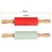 Silicone Rolling Pins for Baking Wood Handle 31cm x 4.2cm Red & Light Green - Red & Light Green