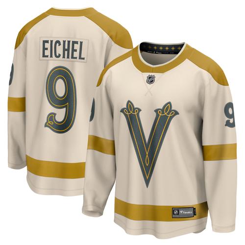 Cremefarbenes Vegas Golden Knights 2024 NHL Winter Classic Breakaway-Spielertrikot mit Fanatics-Logo von Jack Eichel für Herren