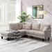 Modern L Shaped Sofa Couch, 5 Seat Fabric Living Room Sofa with Chaise Lounge,L-Shape Sectional Sofa Couch with Pillows