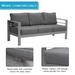 Aluminum Outdoor Square Arms Chairs Patio Settee Deep Seat Bench