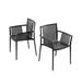 Weave Stackable Indoor/Outdoor Chair Set of 2 Black