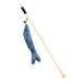 Farfi Cartoon Whale Pet Kitten Tester Fishing Rod Wand Interactive Training Cat Toy (Blue)