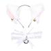 1 Set Cat Ears Headband Collar Plush Cat Ear Headband Bowknot Bell Choker