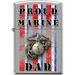 Zippo Lighter- Marine Corps USMC Proud Dad Brushed Chrome Lighter #Z5131