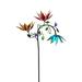 Duobla Large Wind Wind With Metal With Three Spinning Flowers And Butterflies Windmill Wind Sculpture Wind For Outdoor Yard Garden Art Decoration