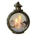 Christmas Vintage Candle Lantern LED Candle Lantern Decorative Lights Battery Operated Christmas Santa Snowman Lantern Decor Tabletop Lantern Christmas Candle Holders for Outdoor Patio