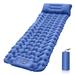 Yucurem Outdoor Sleeping Pad Built-in Foot Air Pump Camp Inflatable Mattress (Blue)