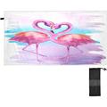 Coolnut Beach Towels Love Flamingos Camping Towels Romantic Valentine s Day Sand Free Beach Towel 30 x60 Large Beach Towels Quick Dry Bath Travel Towels Pool Yoga Beach Mat for Men Women