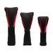 Tnarru 3Pcs Golf covers Golf Club Head Covers Golf Cue Protect Case Soft Long Neck Golf Covers for Outdoor Sports Black and Red