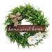 KYAIGUO Christmas Welcome Sign for Front Door Wreath Christmas Wall Door Decorations Christmas Round Sign Wreath with Bow for Gift Farmhouse Outdoor Wall Home Decor