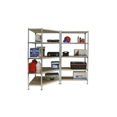 Proregal Mega Deal 1x Eckregal + 1x Schwerlastregal Muli | HxBxT 180x180x30cm | Fachlast 200kg | Verzinkt | Standregal Metallregal Steckregal Image