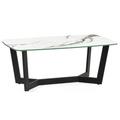 Olympus Coffee Table - Comes in White Marble Effect Glass and Black Marble Effect Glass Top Options