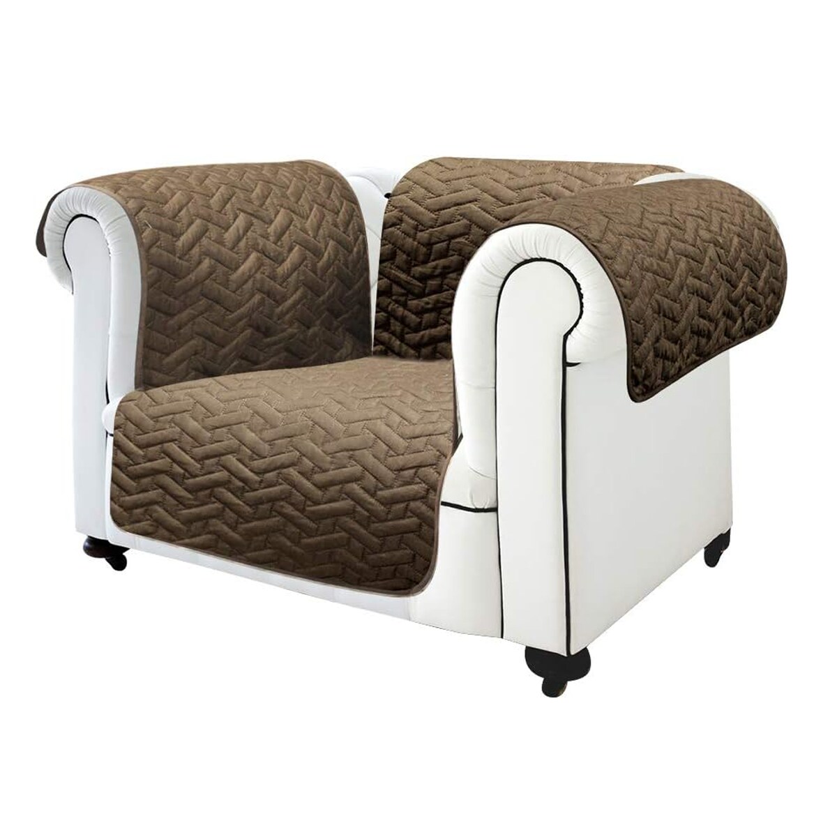 Starlyf Sofa Cover Individual, Sesselhusse, Sesselauflage, wasserabweisend, wendbar braun und beige, 190x170 cm, Sesselbezug Image