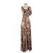 Bebe Casual Dress - A-Line: Brown Dresses - Women's Size 2X-Small