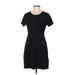 Hollister Casual Dress - Mini Scoop Neck Short sleeves: Black Print Dresses - Women's Size Medium