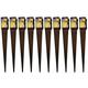 10 x Fence Post Holder 75mm posts Support Drive Down Spike Clamp Grip Brown for 75mm x 75mm posts, 750mm spike (3" x 30") Eliza Tinsley Swiftpost, Pack of 10