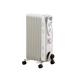 Daewoo Oil Filled Heater, 1500W, 7 Fins, With Timer, Safety Features, Variable Thermostat, 3 Heat Settings, Ideal For Medium Sized Rooms, Portable, Cable Storage, White