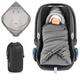 Zamboo Baby Wrap Blanket for Car Seat - Soft Thermo Fleece Padded Car Seat Blanket - Smart Car Seat Footmuff Alternative with Velcro Fastener and Storage Bag - Grey (Basic)