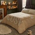 Silentnight Let's Get Cosy King Duvet Set - Winter Christmas Teddy Bear Fleece Extra Soft Warm Cosy Duvet Cover Set with Quilt Cover and Matching Pillowcases - Machine Washable - King