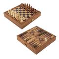 Manopoulos - Classic 2-in-1 Combo Games Set in Walnut replica wooden case – Chess & Backgammon – 11-inch x 11-inch (27cm x 27cm) – Classic Strategy Board Games - great gift or present