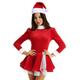 CHICTRY Women Christmas Costume Miss Santa Claus Fancy Dress Outfit Y2K Crop Top with Skirt Hat 6# Red E L