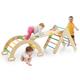 Maxmass Kids Climbing Triangle Set, 3-in-1 Toddler Climber with Ladder, Reversible Ramp & Arch, Wooden Climbing Playground for Indoor & Outdoor (Colorful)