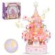 Pink Crystal Christmas Building Bricks, 675PCS Christmas Tree Building Set DIY Music Box with LED Lights, Tree Toys for Boys Girls and Adults, Compatible with Lego