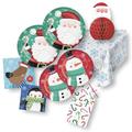 Creative Converting Christmas Santa Party Supplies - Holiday Plates, Napkins, Tablecloth, Favor Bags, Centerpiece (86 Piece)