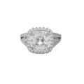 MOONEYE 4.3 Ctw Cushion Shape Moissanite Diamond 925 Sterling Silver Solitaire Halo Women Forever Engagement Ring Sterling Silver,M1/2