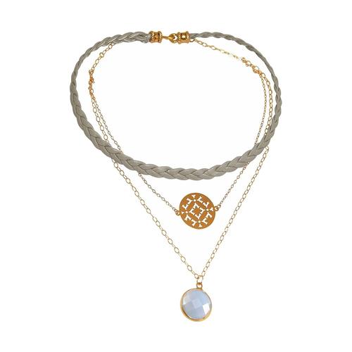 Gemshine – Halskette mit Anhänger ‚Mondstein – Mandala‘ Ketten Weiss Damen