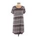 Market and Spruce Casual Dress - Shift Scoop Neck Short sleeves: Burgundy Print Dresses - Women's Size Large