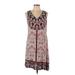 PREMISE Casual Dress - A-Line Scoop Neck Sleeveless: Burgundy Dresses - Women's Size Large