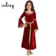 Costume de princesse médiéval pour filles robe Renaissance vintage gothique robe en velours à