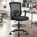 Inbox Zero Kyanna Ergonomic Mesh Drafting Chair Upholstered in Black/Brown | 35.4 H x 23.6 W x 23.6 D in | Wayfair B30EE219C93248D5AD605F1866DEEECB