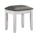 Alcott Hill® Sedgemoor Solid Wood Accent Stool in Metallic & White Faux Leather/Wood/Upholstered/Leather in Gray/White | Wayfair