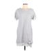 Marc New York by Andrew Marc Performance Casual Dress - Mini Scoop Neck Short sleeves: Gray Print Dresses - Women's Size Medium