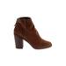 Aldo Ankle Boots: Brown Print Shoes - Women's Size 6 - Almond Toe