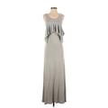 Finn & Clover Casual Dress - A-Line Scoop Neck Sleeveless: Gray Solid Dresses - Women's Size Small