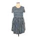 B.E. Stage Casual Dress - Fit & Flare: Blue Stripes Dresses - Women's Size 1X